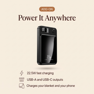 Add-on: black 22.5W fast-charging power bank for the Hugmora heated wrap