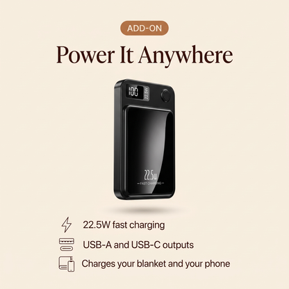 Add-on: black 22.5W fast-charging power bank for the Hugmora heated wrap